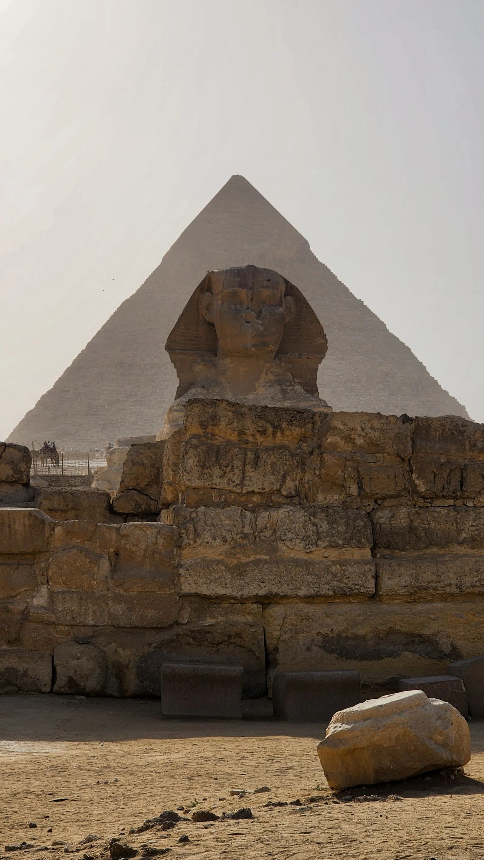 The Great Sphinx and pyramid of Khafre in Giza